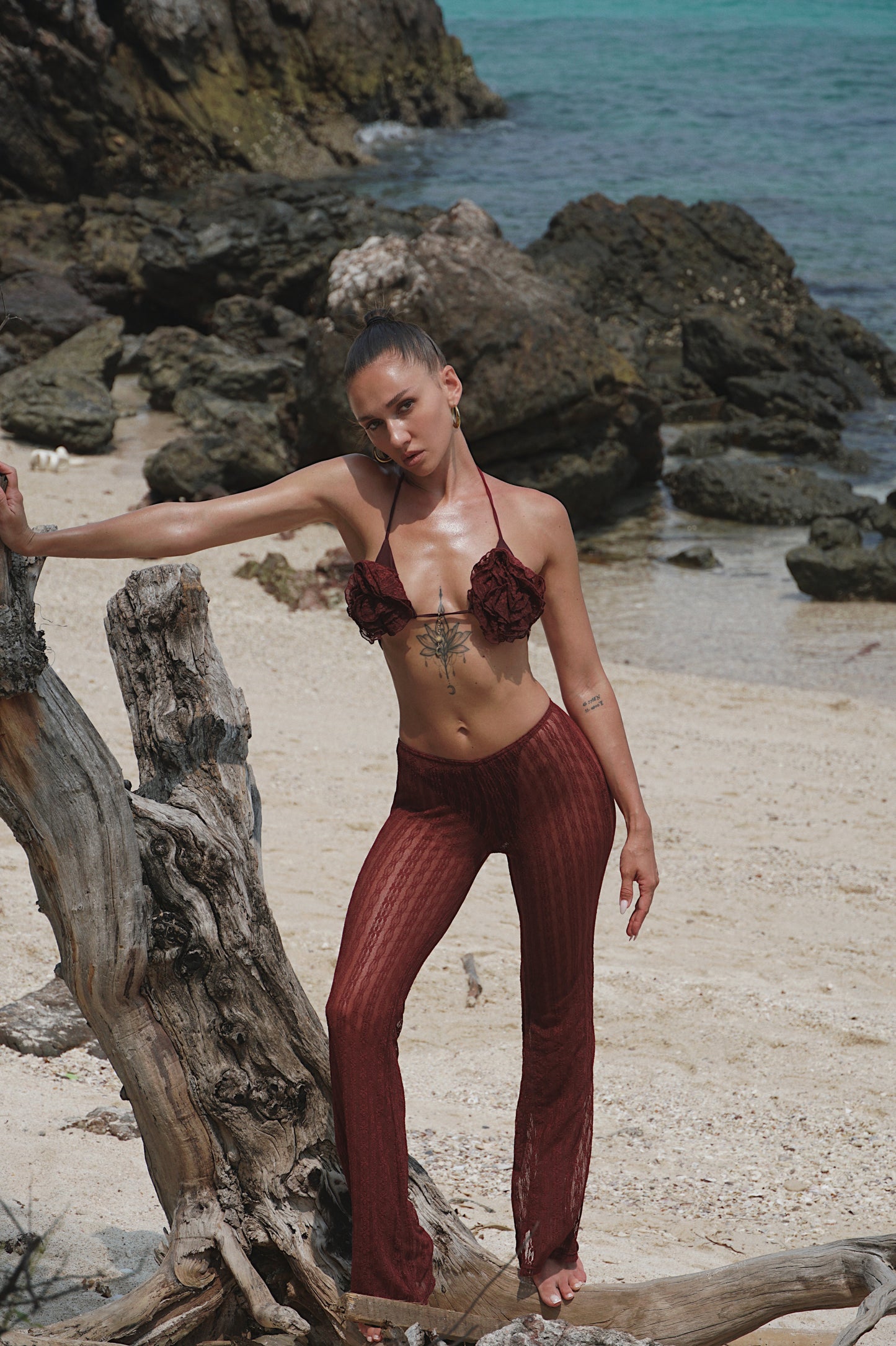 ROSETTE | Burgundy Knit Beach Pants