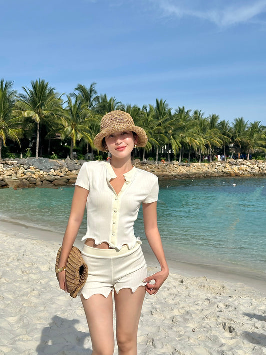 NAMI | Cotton Knit Cute Tee & Shorts